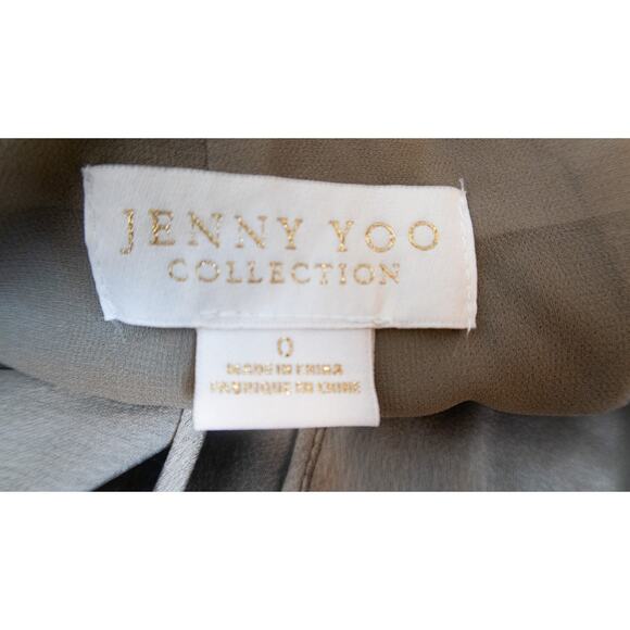 JENNY YOO 'Kendra' Satin Gown in Moss Sage Green NWT US 0 - Picture 12 of 13